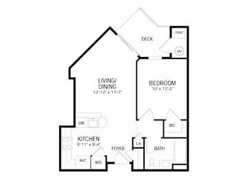 1 bed, 1 bath, 626 sqft, $1,945