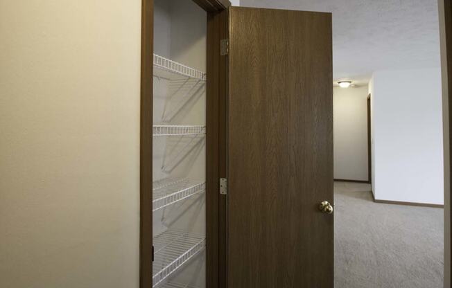 Pantry closets at Flatwater Apartments in La Vista, NE