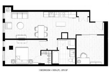 1 bed, 1 bath, 870 sqft, $2,735