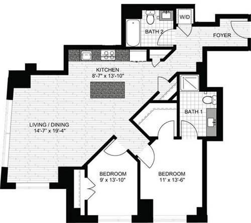 2 beds, 2 baths, 1,120 sqft, $5,015