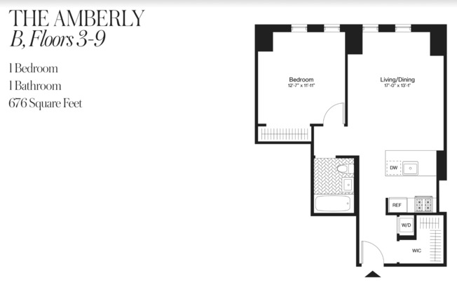 1 bed, 1 bath, $3,991, Unit 7B