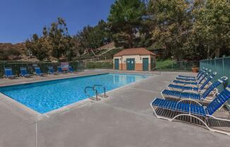 a blue pool of water