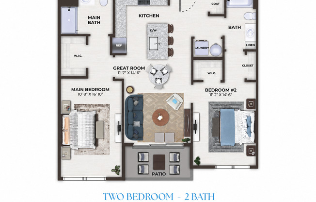 2 beds, 2 baths, 994 sqft, $2,874, Unit 1451