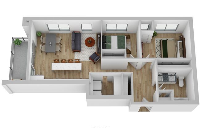 2 beds, 1 bath, 832 sqft, $2,295, Unit 101