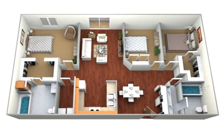 3 beds, 2 baths, 1,300 sqft, $1,295