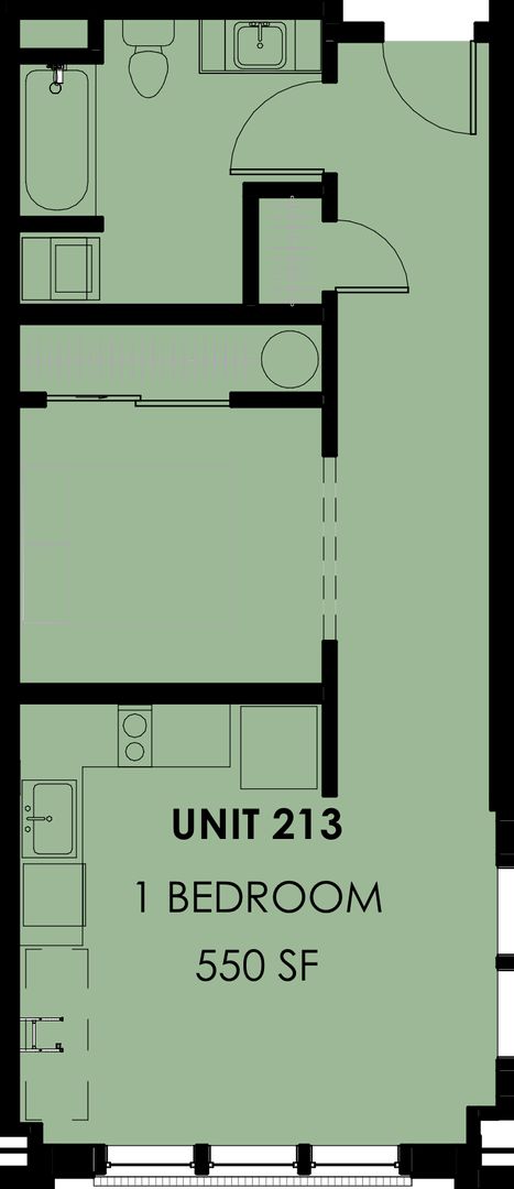 1 bed, 1 bath, 453 sqft, $2,560, Unit 410-213