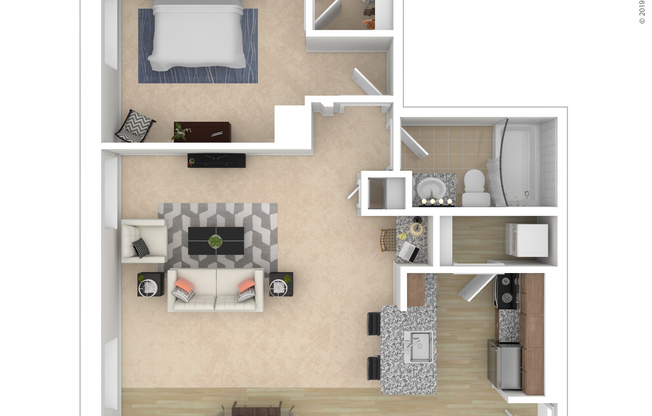 1 bed, 1 bath, 701 sqft, $2,894