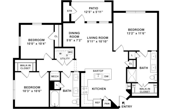 3 beds, 2 baths, 1,150 sqft, $1,729