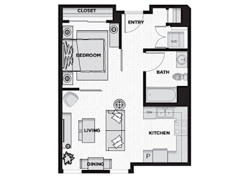 Studio, 1 bath, 562 sqft, $2,879