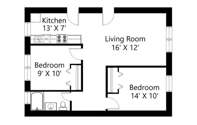 2 beds, 1 bath, 820 sqft, $2,250, Unit 1952-3AA