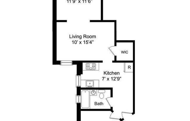 2 beds, 1 bath, 750 sqft, $2,045, Unit A43