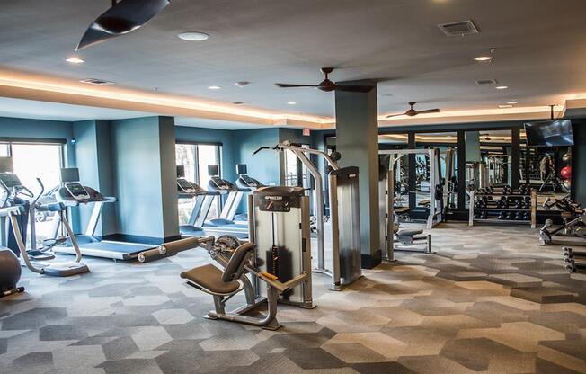 Fitness Center With Modern Equipment at Berkshire Amber, Texas, 75248