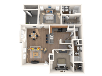 2 beds, 2 baths, 1,168 sqft, $1,672