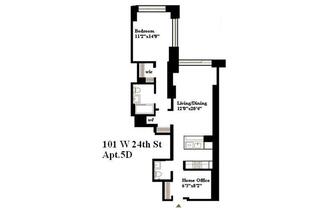 1 bed, 1.5 baths, 907 sqft, $6,250, Unit 5D