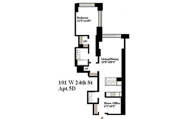 1 bed, 1.5 baths, 907 sqft, $6,250, Unit 5D