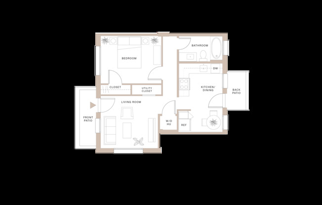 1 bed, 1 bath, 625 sqft, $1,150