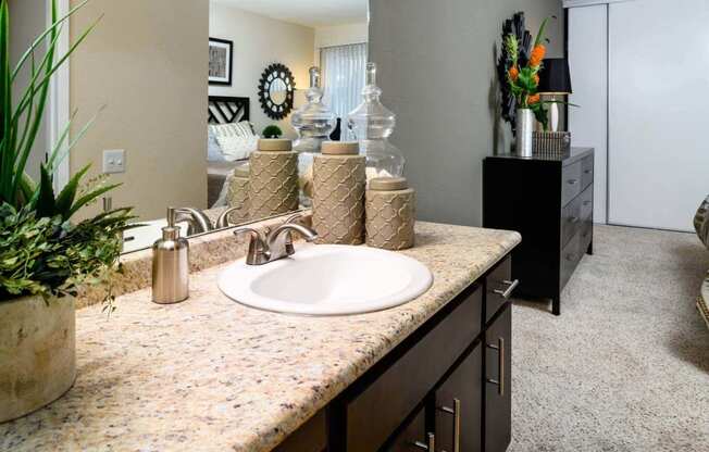 Designer Bathroom Suites at Park at Voss Apartments, The Barvin Group, Houston, Texas