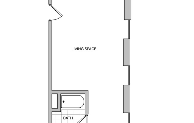 Studio, 1 bath, 365 sqft, $1,065, Unit 17-612