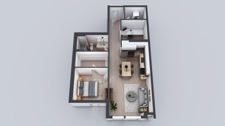 1 bed, 1 bath, 887 sqft, $2,404