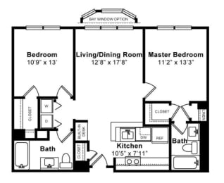 2 beds, 2 baths, 972 sqft, $3,661
