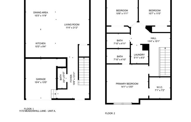 3 beds, 2.5 baths, 1,395 sqft, $1,695, Unit A