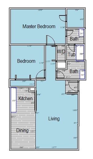 2 beds, 1.5 baths, 1,200 sqft, $1,299, Unit APT-C