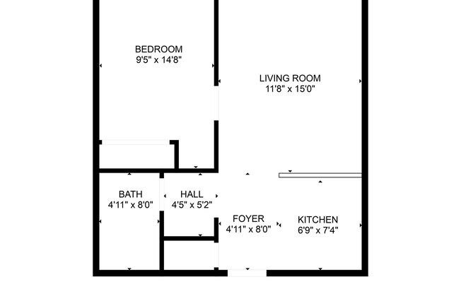 1 bed, 1 bath, 400 sqft, $845, Unit 209