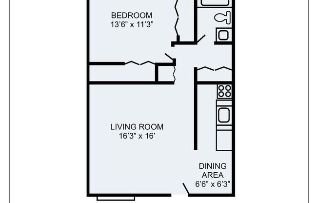 1 bed, 1 bath, 530 sqft, $1,210, Unit 101
