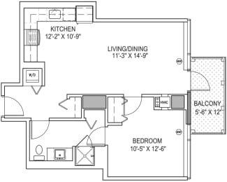 1 bed, 1 bath, 668 sqft, $2,332