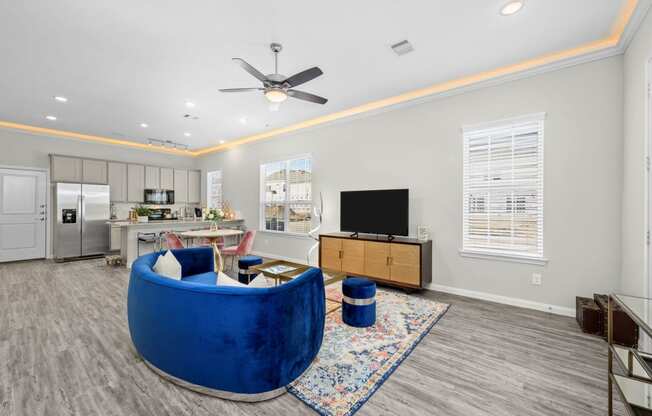 Living Room With Dining Area at Clearwater at Balmoral Apartments, TBD MANAGEMENT, Atascocita