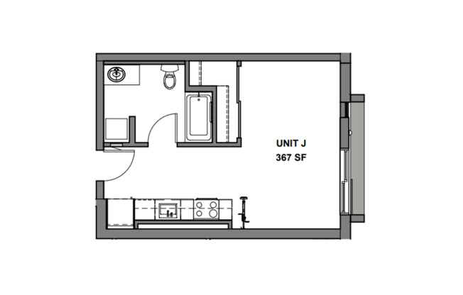 Studio, 1 bath, 350 sqft, $1,245, Unit 302