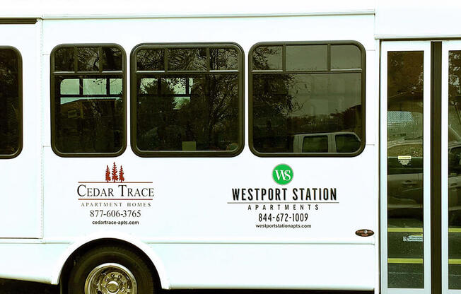 shuttle bus from Westport Station Apartments to Westport Plaza