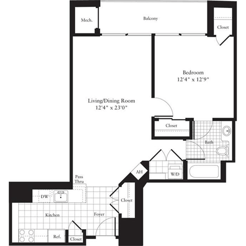 1 bed, 1 bath, 710 sqft, $2,557, Unit 0207