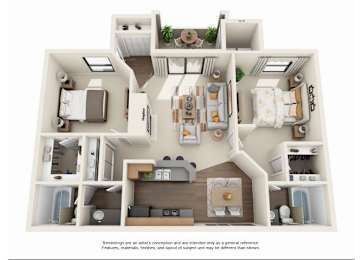 2 beds, 2 baths, 1,005 sqft, $1,795