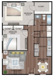 2 beds, 1 bath, 925 sqft, $1,415