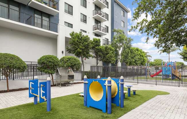 Our gated bark park with a wash station at Bay Village 1 in Palmetto Bay, FL