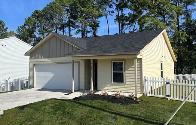 The home is a 1 story, 2 car garage 3 bedrooms, 2 full baths. Open floor plan from the kitchen area. Washer/Dryer connections, refrigerator is available. All e