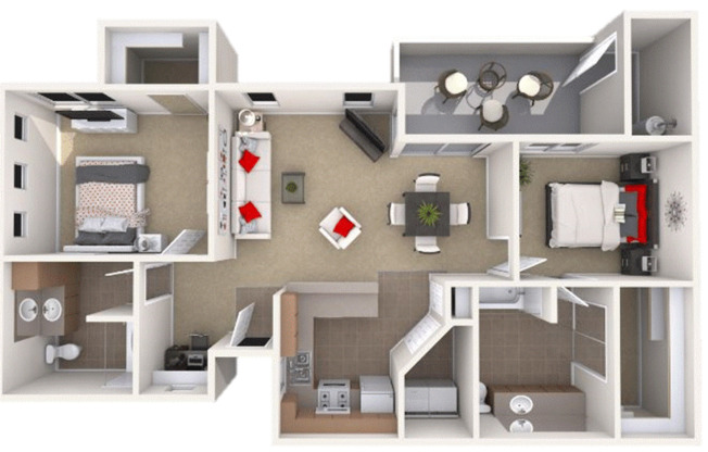 2 beds, 2 baths, 1,076 sqft, $1,550, Unit 2120