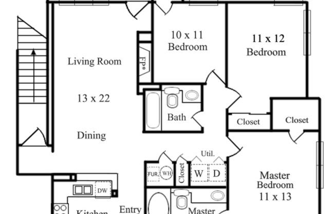 3 beds, 2 baths, 1,172 sqft, $1,850, Unit 4-834