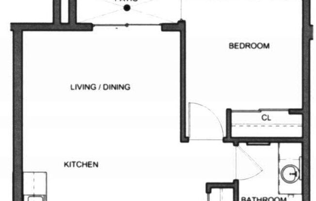1 bed, 1 bath, 516 sqft, $1,215, Unit 3-114