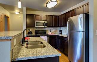 Apartment Kitchen at Bluffs of Williston Apartments ND