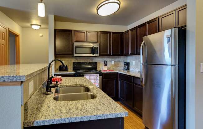 Apartment Kitchen at Bluffs of Williston Apartments ND