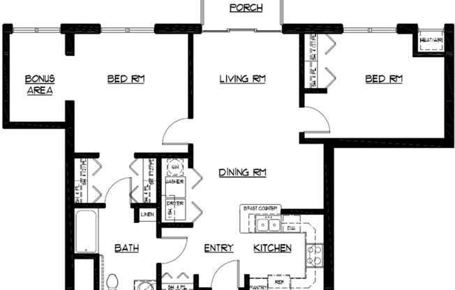 2 beds, 1 bath, 1,080 sqft, $1,815, Unit 1460-110