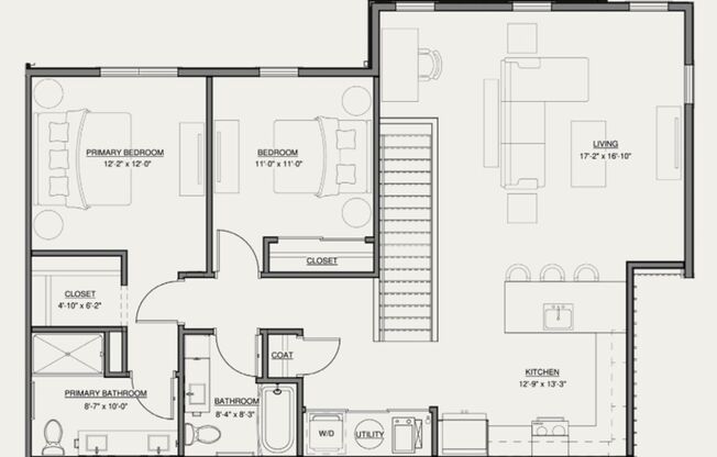2 beds, 2 baths, 1,275 sqft, $2,295, Unit 1468