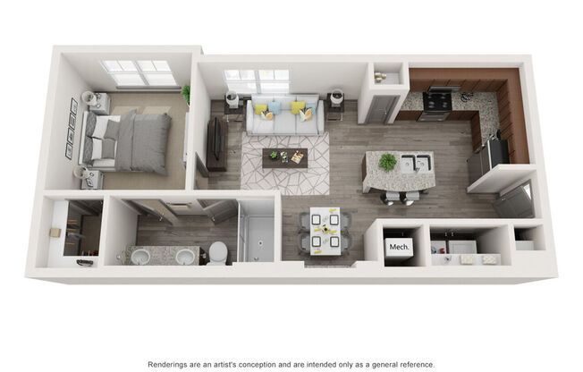 1 bed, 1 bath, 668 sqft, $1,292