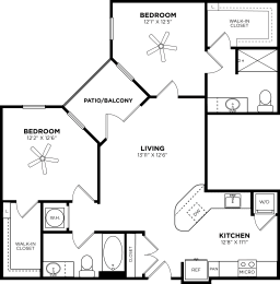 2 beds, 2 baths, 1,030 sqft, $2,235