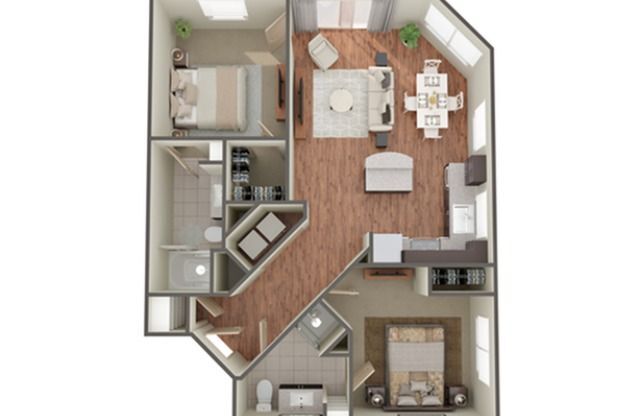 2 beds, 2 baths, 1,016 sqft, $1,899