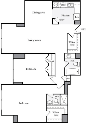 2 beds, 2 baths, 987 sqft, $4,416