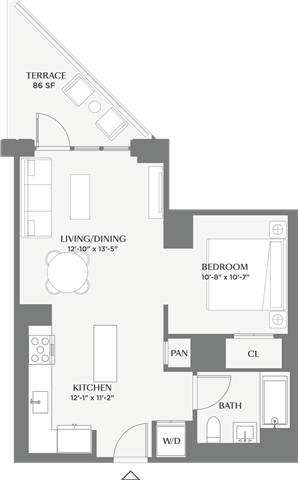 Studio, 1 bath, 622 sqft, $4,869, Unit 242