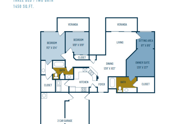 3 beds, 2 baths, 1,450 sqft, $2,745